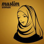 beautiful face of arabic muslim woman vector illustration N3