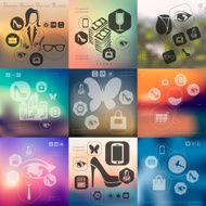 shopping infographic with unfocused background N33