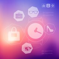 shopping infographic with unfocused background N34