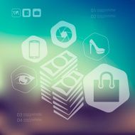 shopping infographic with unfocused background N36