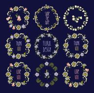 Floral Frame Collection Set of cute retro flowers arranged N5