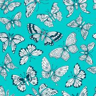 seamless pattern with decorative butterflies N11