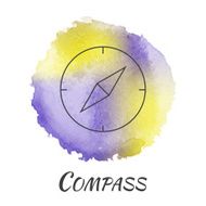 Compass Vector Watercolor Concept