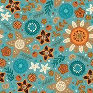 Scandinavian wild flowers seamless pattern N5