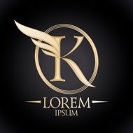 Letter K with beautiful wing