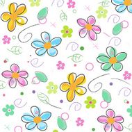 Colorful doodle spring flowers background N2