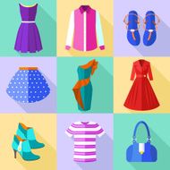 Woman Clothing Icons Set N2