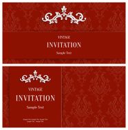 Vector Red Floral 3d Background Template Christmas or Invitation Cards