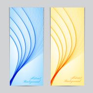Two colorful banners with curved lines for greeting cards labels N2