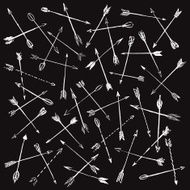 Vector collection white hand-drawn arrows