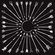 Vector collection white hand-drawn arrows N2