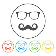 Mustache and Glasses vector icon N8
