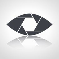 Shutter eye conceptual flat abstract vector icon N8