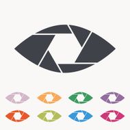 Shutter eye conceptual flat abstract vector icon N9