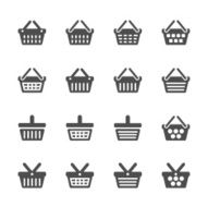 shopping basket icon set vector eps10