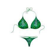 Bikini suit in green and blue military design