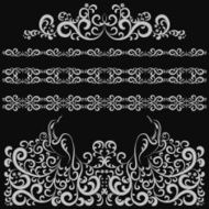 Decorative frames wreath natural pattern black and white background Birds
