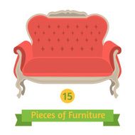 furniture antique sofa baroque flat design