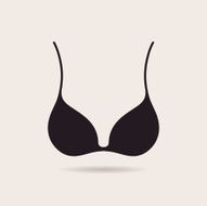 Bra icon simple logo slim figure fitness beautiful breasts vector