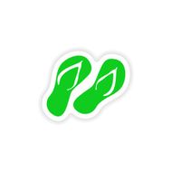 icon sticker realistic design on paper slippers N3