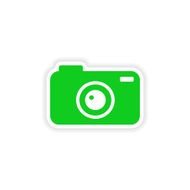 icon sticker realistic design on paper camera N4