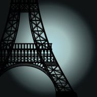 Graphic Eiffel Tower Icon Blue background Vector