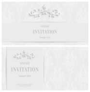 Vector White Floral 3d Background Template Christmas or Invitation Cards