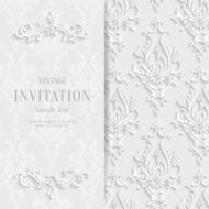 Vector White Floral 3d Christmas and Invitation Background Template