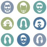 Vector Set of Hairstyles Icons N15