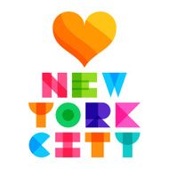 nyc color text typography t-shirt graphics Vector illustration