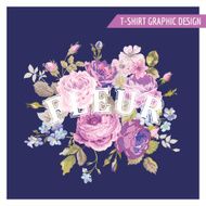 Floral Shabby Chic Graphic Design - for t-shirt fashion prints N8