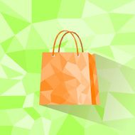 Shopping Bag Polygon Style Design Shadow Vector