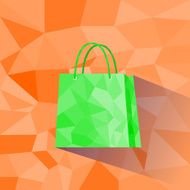 Shopping Bag Polygon Style Design Shadow Vector N2