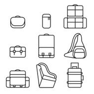 Camera bag icon set N2