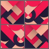 Set of banner templates with geometric pattern N9