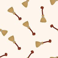 witch broom seamless pattern
