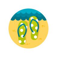 Flip Flops flat icon with long shadow