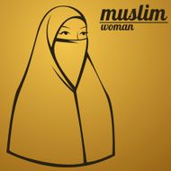 beautiful face of arabic muslim woman vector illustration N5