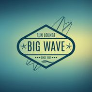 Vector Retro Style Surfing Labels Logos N3