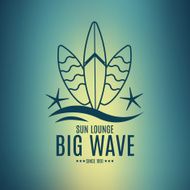 Vector Retro Style Surfing Labels Logos N4