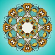 Ornamental round lace pattern is like mandala N16