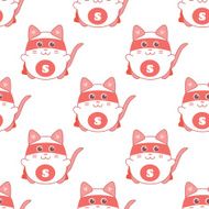 Cute seamless pattern with cat superman N2