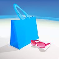 Beach bag and spectacles