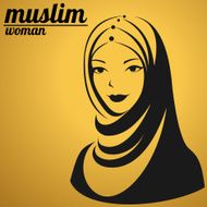 beautiful face of arabic muslim woman vector illustration N6
