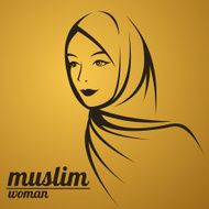 beautiful face of arabic muslim woman vector illustration N7