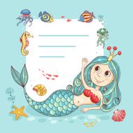 Cutest card with the mermaid princess N2