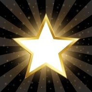 Abstract Gold Star On Dark Background