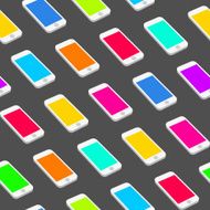Vector Seamless Pattern with Repeating Smart Phones N4