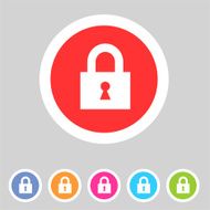 Flat game graphics icon lock