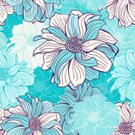 Hand-drawn flowers of dahlia N8